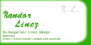 nandor lincz business card